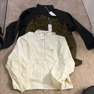 Staple Lightweight Pullover Jacket - Ivory, Olive, Black set of 3